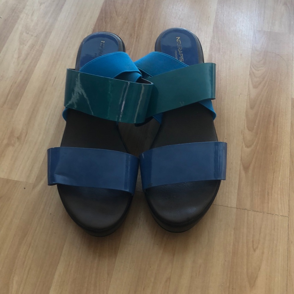 Multicoloured wedge sandals